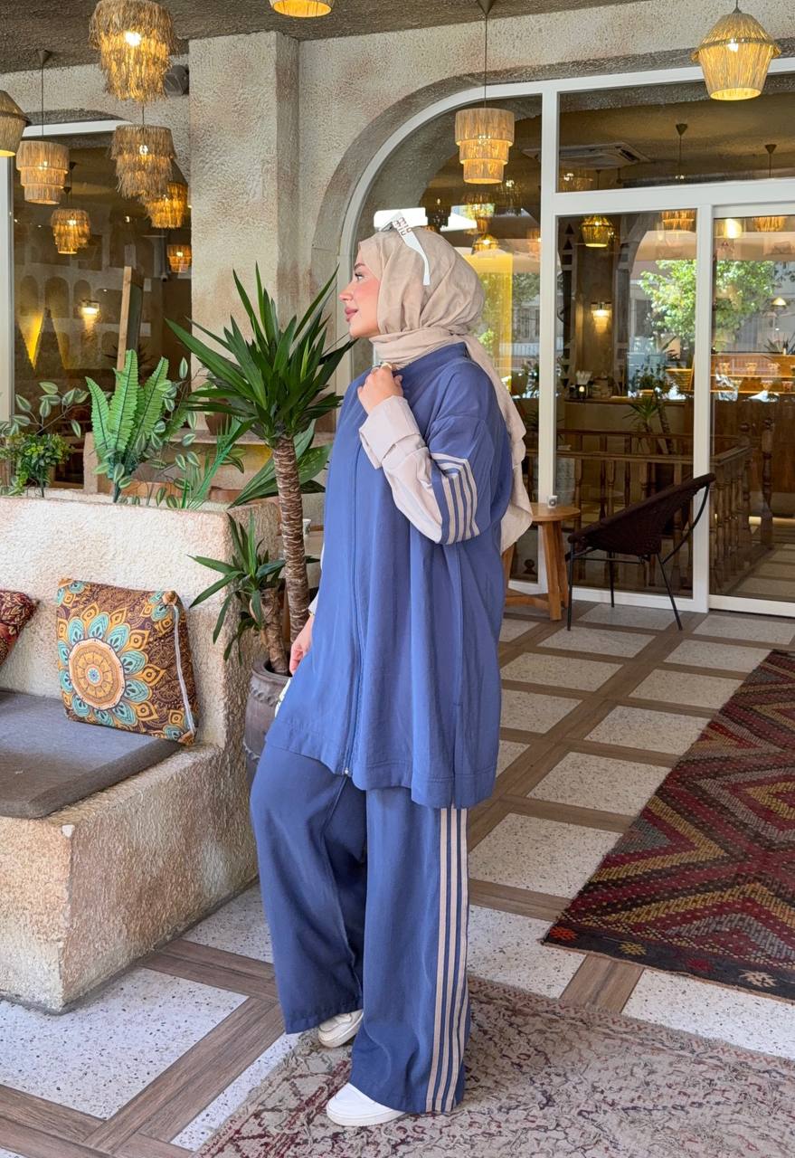 Blue & Beige Cupro Set
