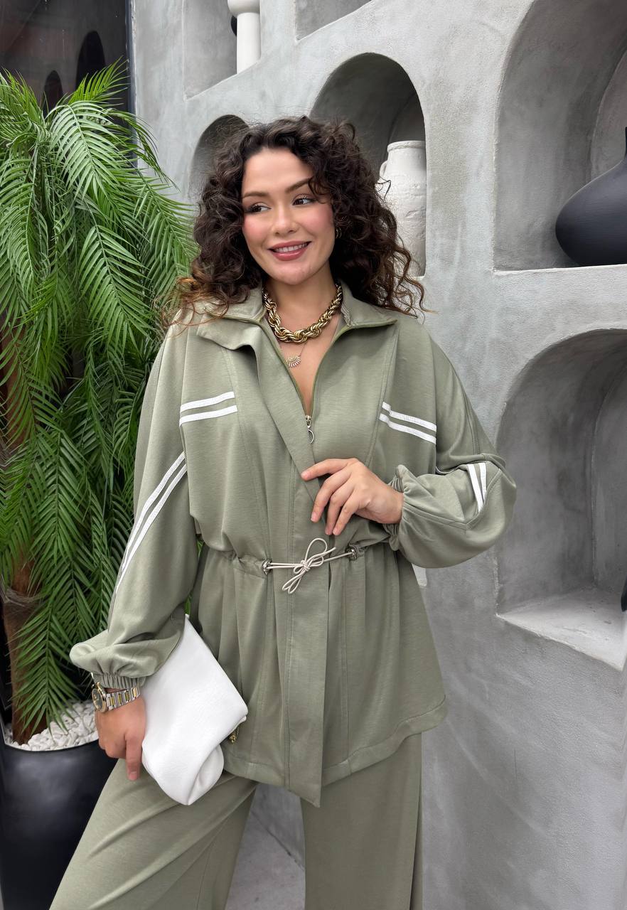 Sage Green Soft Oysho Two-Piece Set