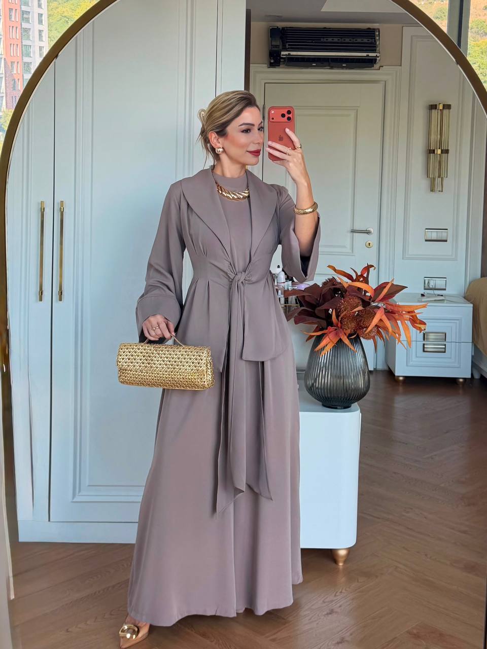 Mocha Jumpsuit & Jacket Set