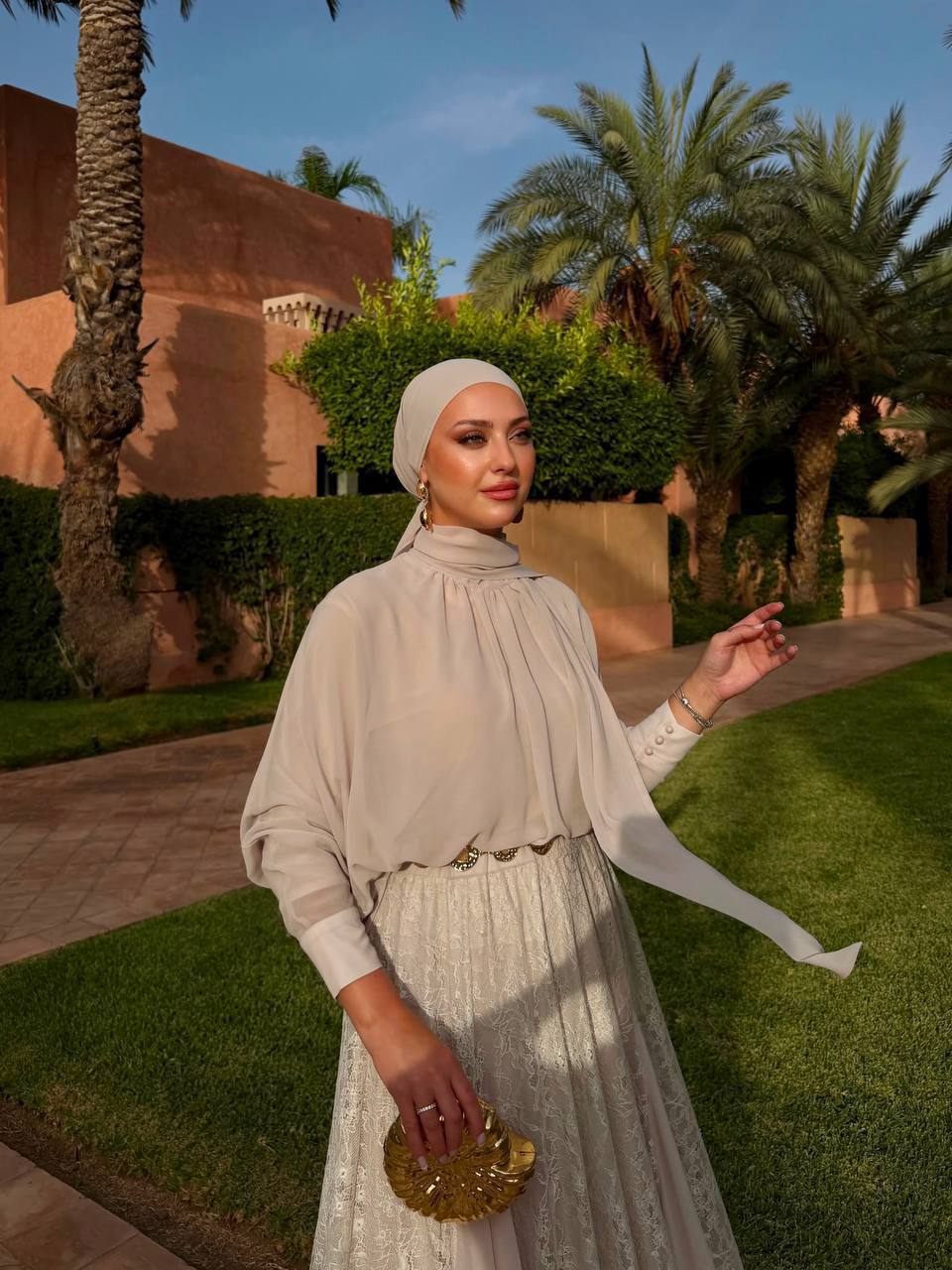 Ivory Lace Skirt Set