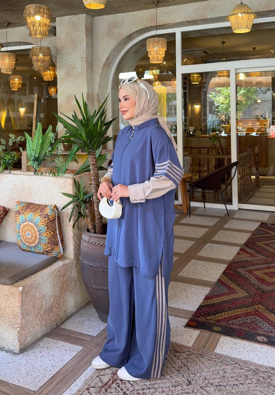 Blue & Beige Cupro Set