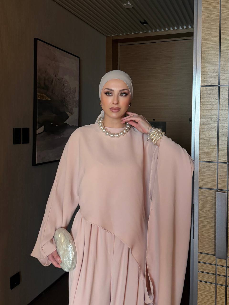 Blush Pink Wide-Leg Pants Set