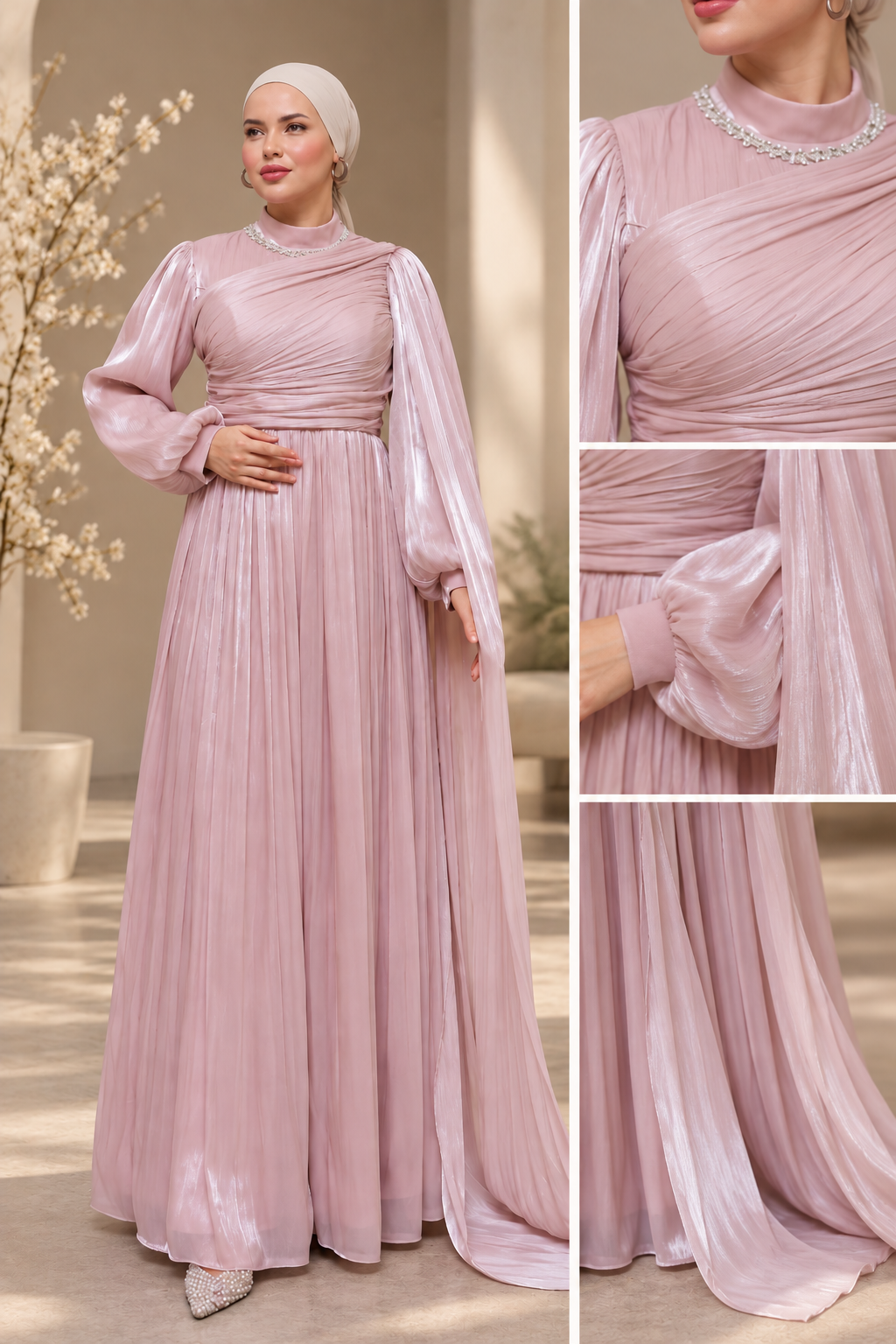 Pink Shimmer Organza Dress