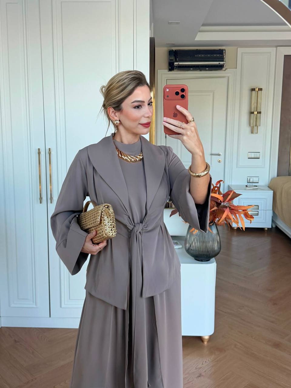 Mocha Jumpsuit & Jacket Set