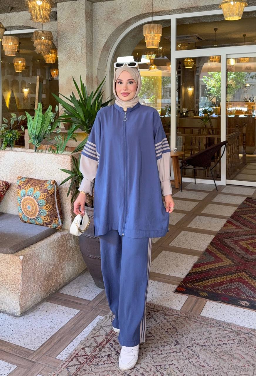 Blue & Beige Cupro Set