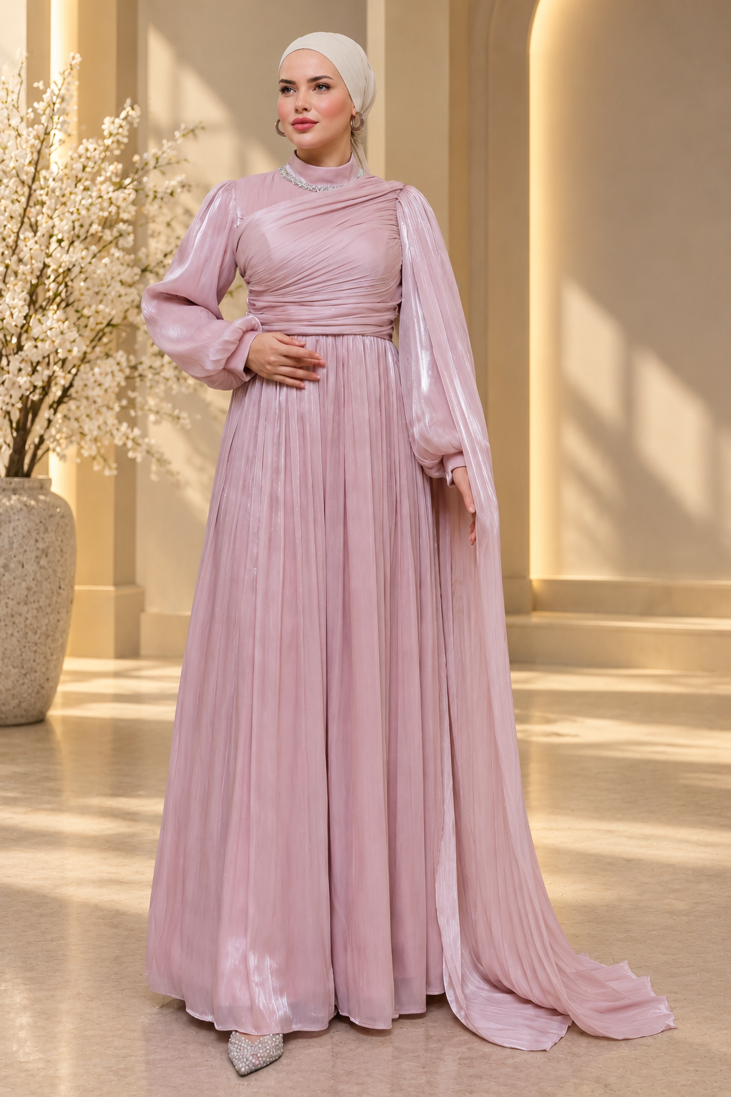 Pink Shimmer Organza Dress