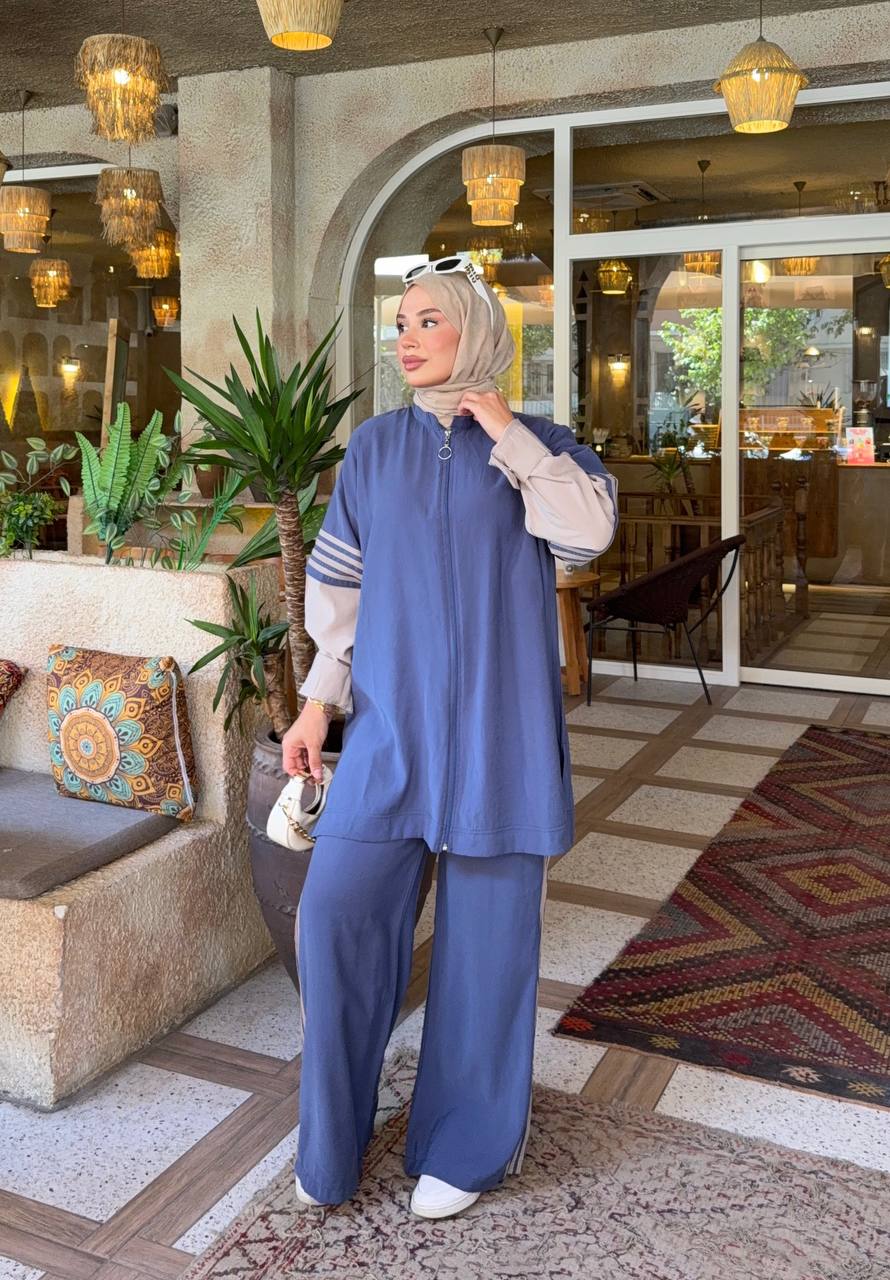 Blue & Beige Cupro Set