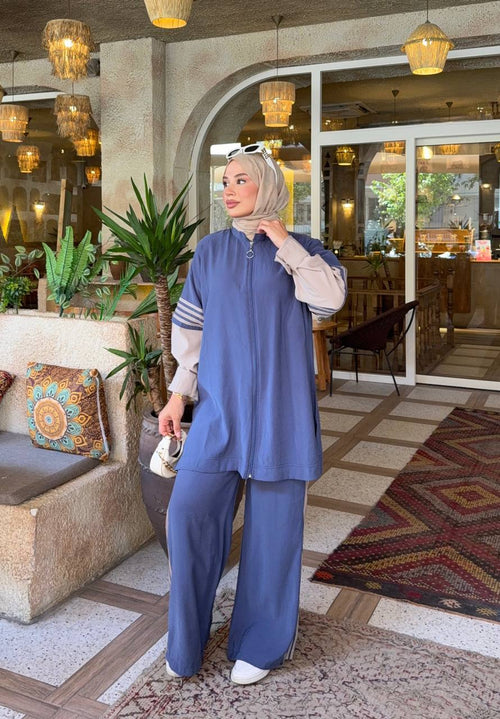 Blue & Beige Cupro Set