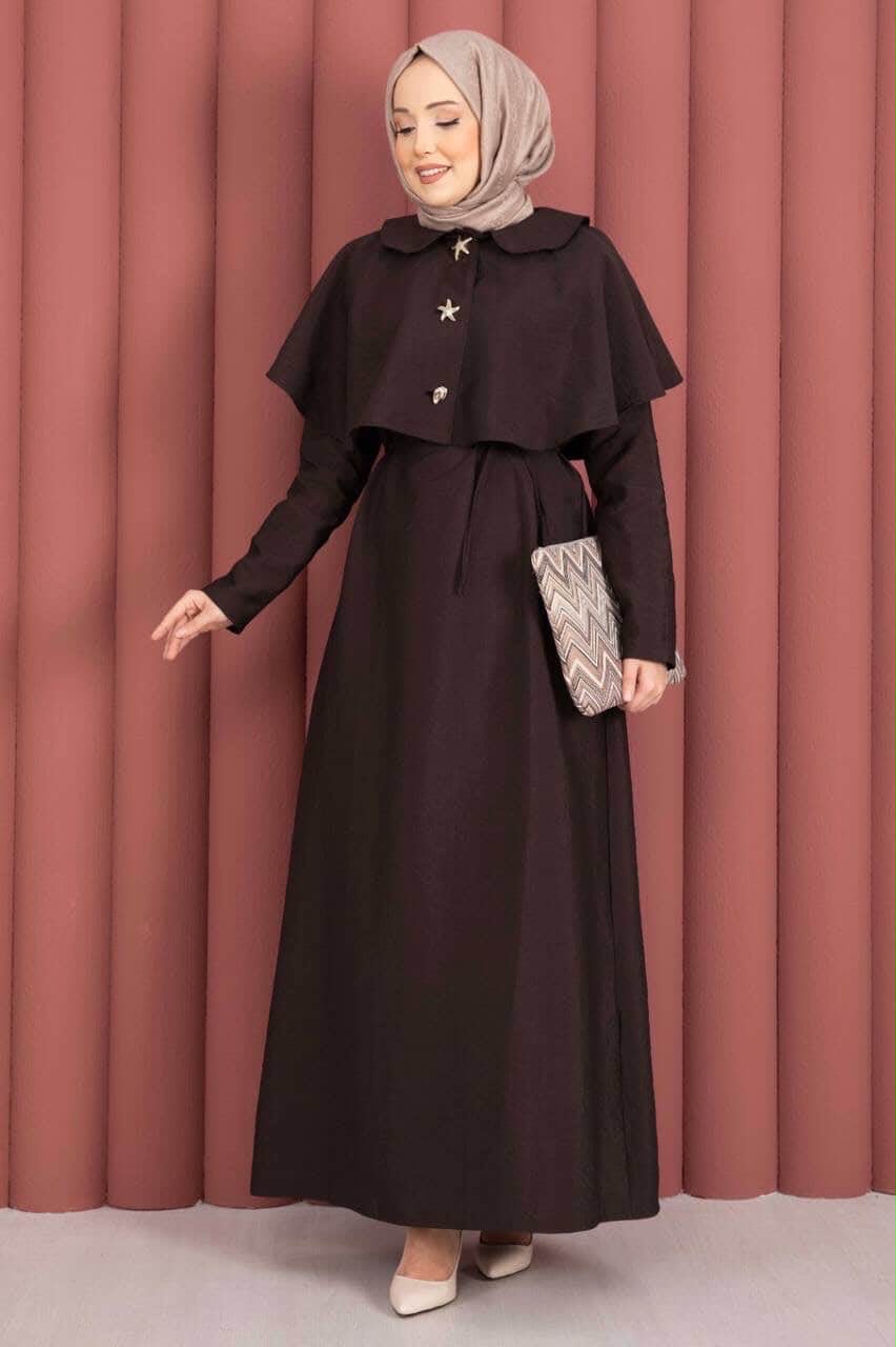 Brown Two-Piece Maxi Dress Set