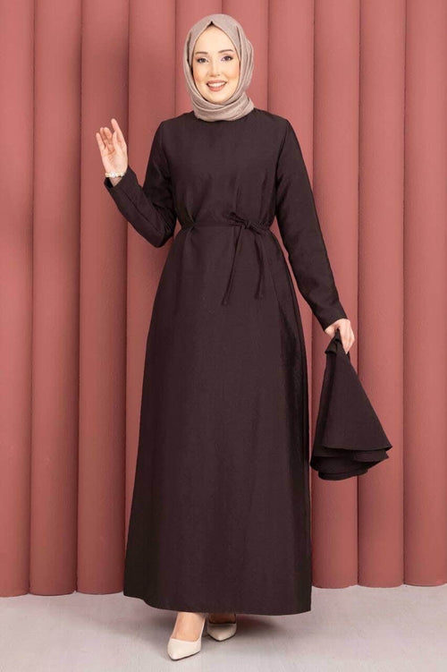 Brown Two-Piece Maxi Dress Set